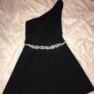 Black one-shoulder dress